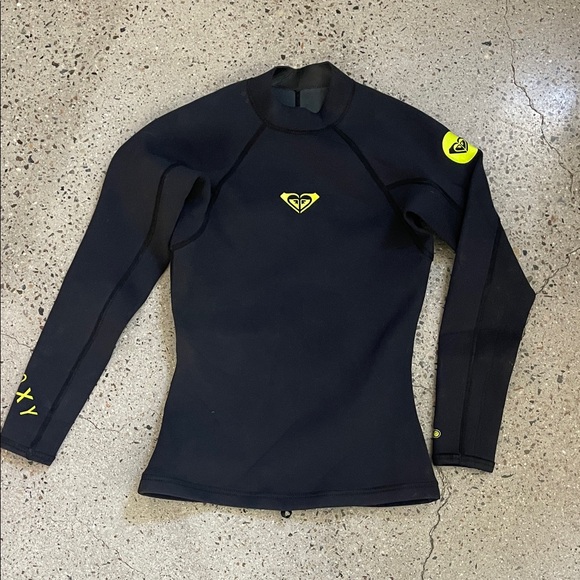 Roxy Synchro 1.5mm Black and Yellow neoprene Surf Top size 4 - Picture 1 of 5